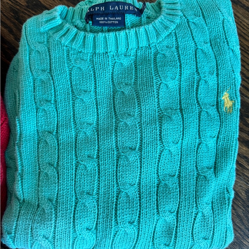 Ralph Lauren Women's Cable Knit Sweaters - Red, Pink, Purple, Teal, White - Picture 5 of 16